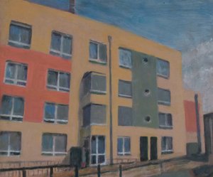 Miejsce do życia 30, 2012 (olej na sklejce) autorstwa Trevor Burgess