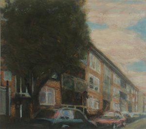 Miejsce do życia 4, 2010 (olej na sklejce) autorstwa Trevor Burgess