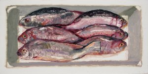 Skrzynia na ryby 1 (Billingsgate, Londyn), 2016 (olej na płycie)