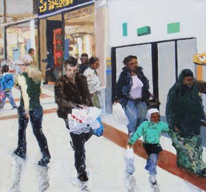 Shoppers 2, 2009 (olej na płótnie) autorstwa Trevor Burgess