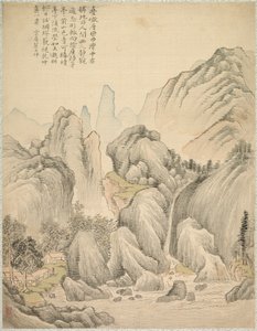 Złożone wzgórza i warstwowe szczyty, 1847. autorstwa Tsubaki Chinzan