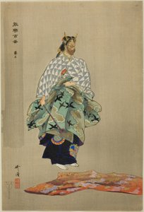 Aoi no Ue, z serii "Sto dramatów (Nogaku hyakuban)". autorstwa Tsukioka Kogyo