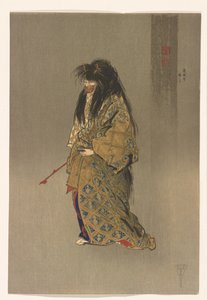 Dōjōji ato shite z serii One Hundred Prints of Noh, ok. 1922-25 (tusz i kolor na papierze) autorstwa Tsukioka Kogyo