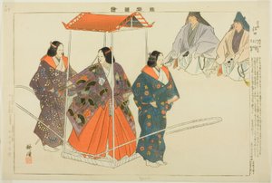 Eguchi, z serii „Obrazy bez występów (Nogaku Zue)” autorstwa Tsukioka Kogyo