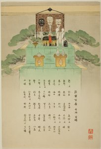 Arkusz indeksu z serii "Sto dramatów (Nogaku hyakuban)" autorstwa Tsukioka Kogyo
