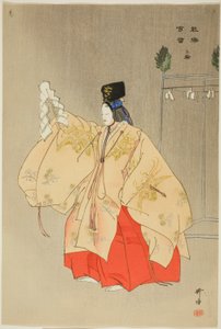 Miwa, z serii "One Hundred No Dramas (Nogaku hyakuban)". autorstwa Tsukioka Kogyo