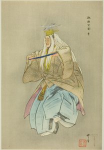 Sagi, z serii "One Hundred No Dramas (Nogaku hyakuban)". autorstwa Tsukioka Kogyo