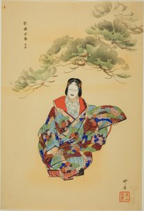 Senju, z serii "One Hundred No Dramas (Nogaku hyakuban)". autorstwa Tsukioka Kogyo