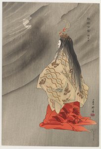 Sesshōseki, z serii Sto zabaw Nō autorstwa Tsukioka Kogyo
