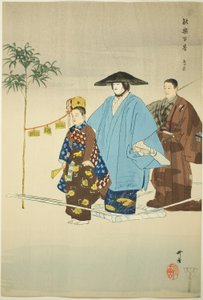 Tori-oi-bune, z serii "One Hundred No Dramas (Nogaku hyakuban)". autorstwa Tsukioka Kogyo