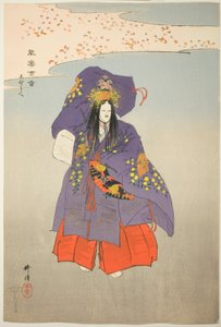 Yoshino Tennin, z serii "One Hundred No Dramas (Nogaku hyakuban)". autorstwa Tsukioka Kogyo