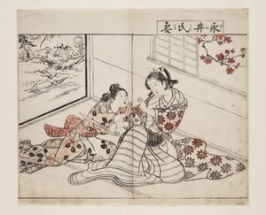 Żona Nagai (Nagai-shi Tsuma) (kolorowy drzeworyt)