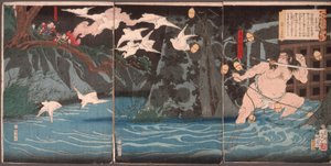 Wieczorny deszcz w Nagashino autorstwa Tsukioka Yoshitoshi