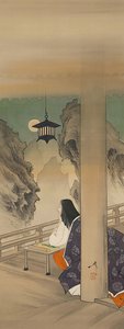 Murasaki Shikibu i Ishiyamadera Hand MP, Base d Sound Te p Hayashi t. ... ... , komar. 1892. autorstwa Tsukioka Yoshitoshi
