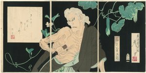 Onoe Kikugorō V jako Ibara autorstwa Tsukioka Yoshitoshi