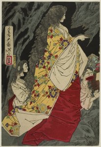 Nadprzyrodzone istoty w Shirazunoyabu w Yawata autorstwa Tsukioka Yoshitoshi