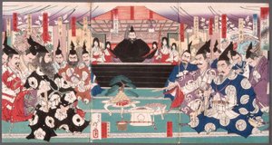 Wielka konferencja w sprawie podboju Korei autorstwa Tsukioka Yoshitoshi