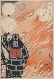 Księżyc w dymie: #22 ze stu aspektów Księżyca autorstwa Tsukioka Yoshitoshi