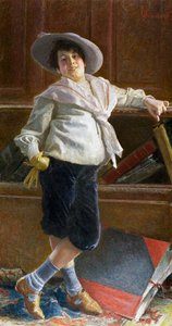Portret młodzieńca, obraz Tullio Salvatore Quinzio (1858-1918), olej na płótnie, 80x100 cm autorstwa Tullio Salvatore Quinzio