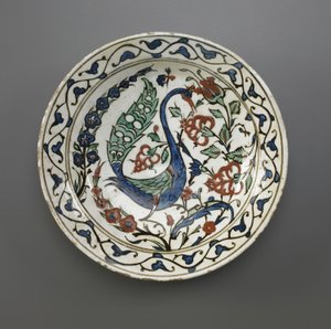 Talerz, Iznik, dynastia osmańska, koniec XVI-początek XVII w. (ceramika)