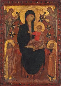 Madonna z Dzieciątkiem ze św. Janem Chrzcicielem, św. Piotrem i dwoma aniołami autorstwa Tuscan 13th Century