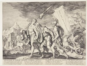 Ślepy Saul poprowadził do Damaszku autorstwa Ubekendt efter Philips Galle efter forlæg af Maarten van Heemskerck