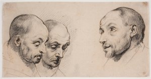 Trzy męskie głowy autorstwa Ubekendt kopist efter Anthony van Dyck