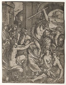 Herkules wyganiający zawiść ze Świątyni Muz, 1522-24. autorstwa Ugo da Carpi
