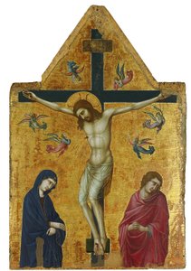 Ukrzyżowanie z Dziewicą, św. Janem i aniołami autorstwa Ugolino di Nerio