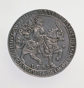 Kronungsdoppelguildiner (podwójny gulden) cesarza Maksymiliana I (1493-1519), Mennica Antwerpska, wznowienie monety 1509, 1517 (awers) (srebro) (odwrotność patrz 168075)
