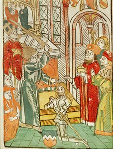 Wyrazy uznania dla Heinricha von Ulm od cesarza Zygmunta podczas soboru w Konstancji ... autorstwa Ulrich von Richental