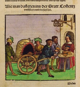Jak wypiekano chleb na soborze w Konstancji, z "Chronik des Konzils von Konstanz". autorstwa Ulrich von Richental