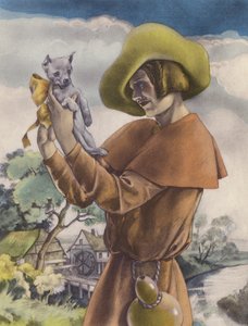 Ilustracja Brunelleschiego do Contes et Nouvelles de La Fontaine (kolorowa litografia) autorstwa Umberto (after) Brunelleschi