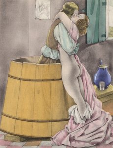 Ilustracja Brunelleschiego do Contes et Nouvelles de La Fontaine (kolorowa litografia) autorstwa Umberto (after) Brunelleschi