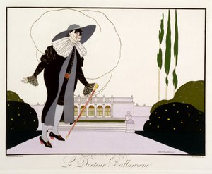 Doktor Ballanzone, z wydania „Maski i postacie teatru włoskiego” Le Journal des Dames et des Modes, sztychowane przez Henri Reidela (fl.1914-20) 1914 (kolor lito) autorstwa Umberto (after) Brunelleschi