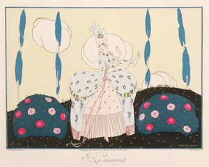 Rosaura, z wydania „Maski i postacie teatru włoskiego” Le Journal des Dames et des Modes, sztychowane przez Henri Reidela (fl. 1914-20) 1914 (kolor litho)