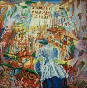 Droga wjeżdża do domu autorstwa Umberto Boccioni