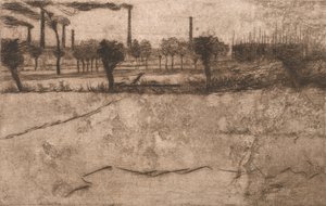Krajobraz z Zakładami Przemysłowymi, 1909. autorstwa Umberto Boccioni