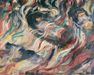 Nastroje: pożegnania Umberto Boccioniego (1882-1916), detal autorstwa Umberto Boccioni