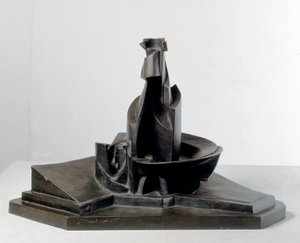 Rozwój butelki w przestrzeni (Rozwój butelki w przestrzeni) Rzeźba z brązu autorstwa Umberto Boccioniego (1882-1916) 1912 Wymiary: 38,1 cm Mediolan, Museo del Novecento autorstwa Umberto Boccioni