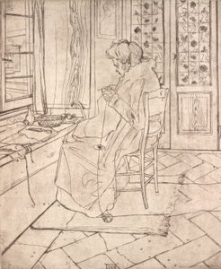 Szydełkowanie Matki Artysty, 1907. autorstwa Umberto Boccioni