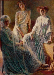 Trzy kobiety Wszystkie trzy wyblakły na biało, symbolizują trzy wieki życia. Obraz Umberto Boccioniego (1882-1916) 1909-1910 Nd. 180x132 cm Kolekcja prywatna