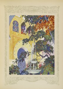 Nonchalante i Babillarde, którzy często byli przy oknach, nie omieszkali zobaczyć owocu, ilustracja z „Contes du Temps Jadis”, czyli „Opowieści z minionych czasów”, s. 94 autorstwa Umberto Brunelleschi