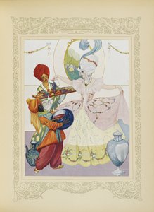 Napełnialiśmy miski, podawaliśmy jej owoce i słoiki z dżemem, ilustracja z „Contes du Temps Jadis”, czyli „Tales from Times Past”, s.56 autorstwa Umberto Brunelleschi