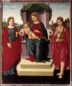 Madonna na tronie między św. Magdaleną a Sebastianem (olej na płótnie)