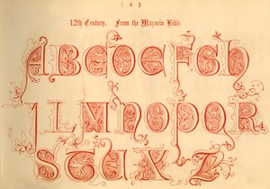 XII wiek. Z Biblii Mazarina, 1862 r. autorstwa Unbekannt