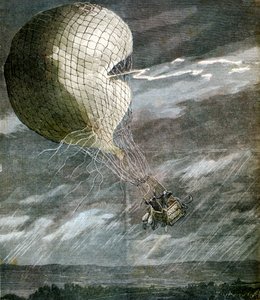 Balon uderzony przez piorun w pobliżu Chicago, Illinois, USA, 1891 r. autorstwa Unbekannt