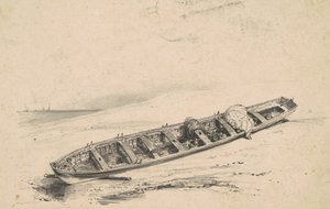 Longboat na plaży, XIX wiek. autorstwa Unbekannt