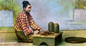 Birmańska kobieta robiąca cygara, ok. 1900 autorstwa Unbekannt