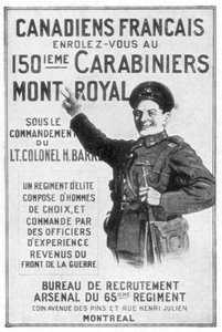 Plakat rekrutacyjny francuskiej armii kanadyjskiej, 1914 autorstwa Unbekannt